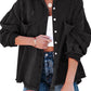 Black Distressed Fringe Trim Denim Jacket