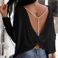 Beaded Strap Backless Twisted Top