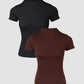 2 Pack Short Sleeve Skinny Top Slim Fit T Shirt