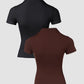 2 Pack Short Sleeve Skinny Top Slim Fit T Shirt