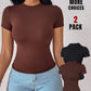 2 Pack Short Sleeve Skinny Top Slim Fit T Shirt