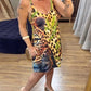 Tribal Print Plunge V Neck Spaghetti Strap Mini Dress Casual A Line Vacation Dress
