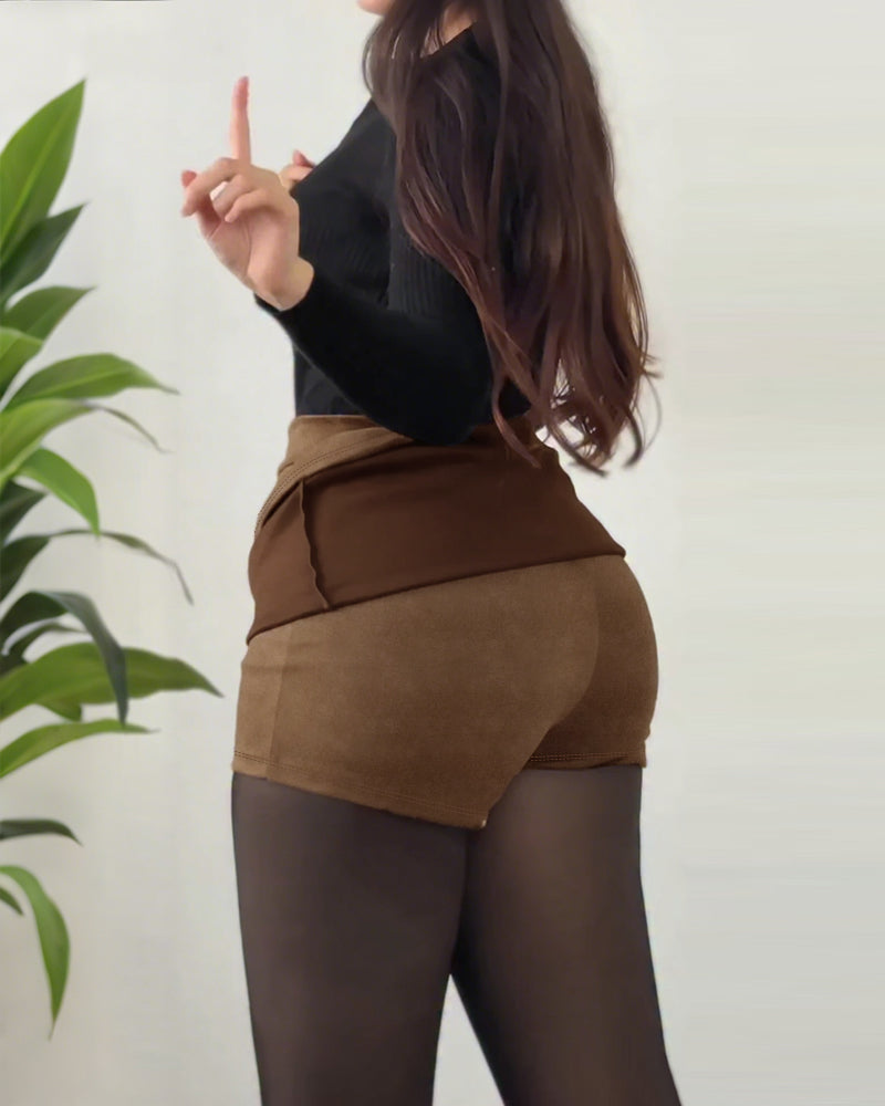 Casual A Line Slit Short Skort