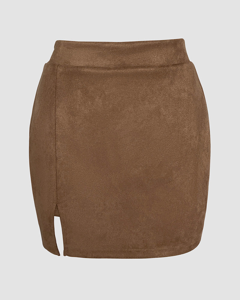 Casual A Line Slit Short Skort