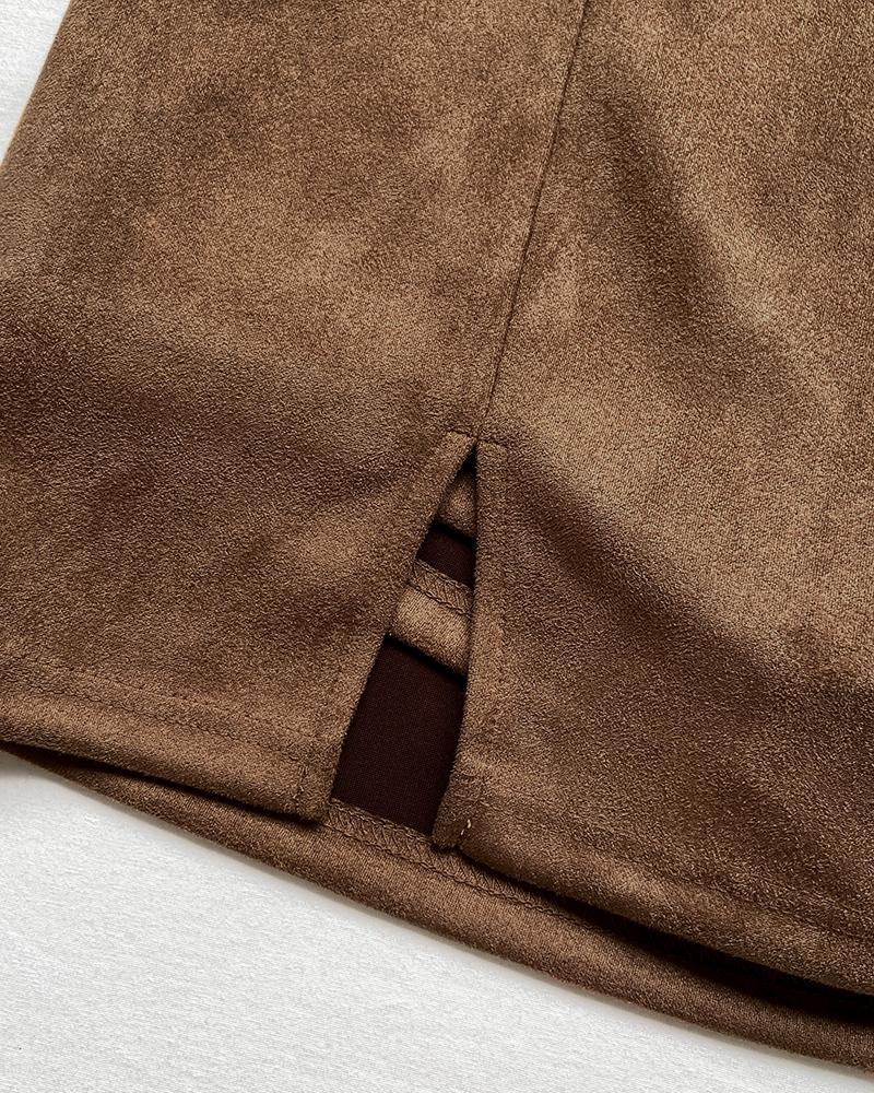 Casual A Line Slit Short Skort