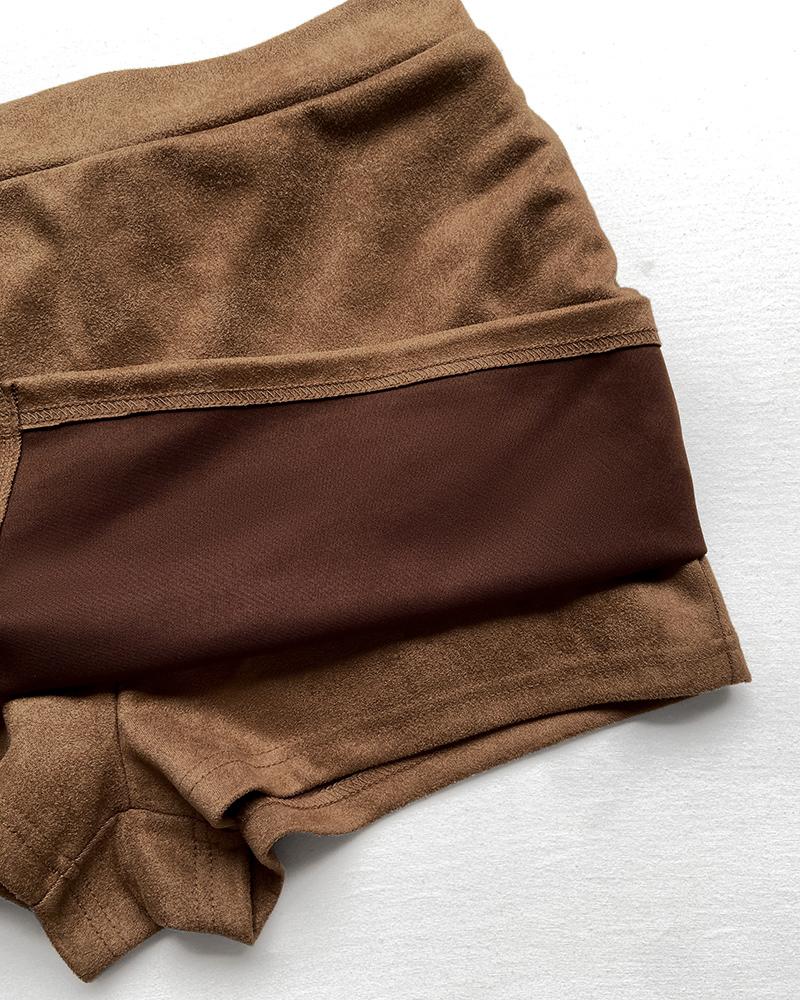 Casual A Line Slit Short Skort