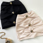High Waist Ruched Metal Button Decor Skirt Casual Slim Fit Bodycoon Skirt