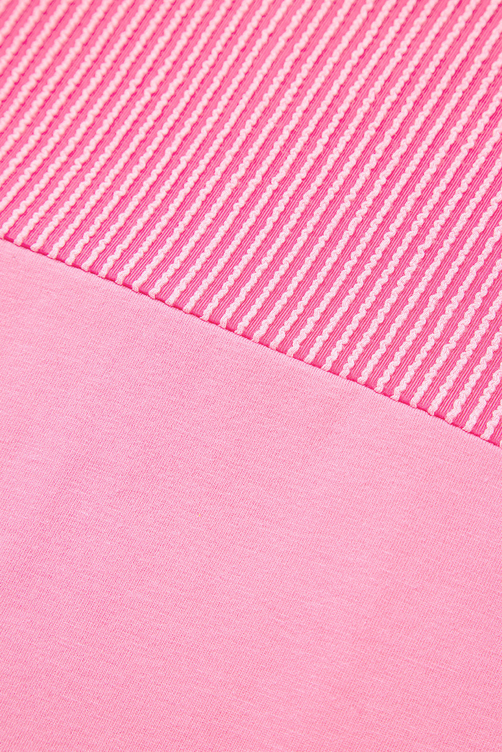 Bonbon Corded Patchwork Pocketed Plus Size T Shirt