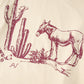Parchment  Western Burro Cactus Crew Neck Graphic Tee