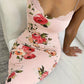 Lace Trim Spaghetti Strap Floral Print Dress