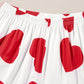 Red Ruffled Tank Top And Heart Print Pants Lounge Set