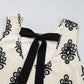 Beige Geometric Printed Sleeveless Hollowed Bowknot Back Mini Dress