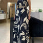 Floral Sleevless Leaves Pattern Maxi Dress Casual Waist Chain Decor Dress
