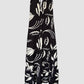 Floral Sleevless Leaves Pattern Maxi Dress Casual Waist Chain Decor Dress (Without Belt)