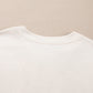 Beige Pearl Decor Crew Neck Half Sleeve Plus Size T Shirt
