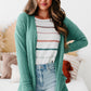Canton  Solid Textured Open Front Cardigan with Pocket