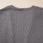 Medium Grey  Solid Textured Open Front Cardigan with Pocket