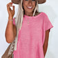 Sachet Pink Solid Color Sweater Tee with Side Slits
