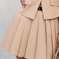 Women's Solid Color Suit Vest With Matching Pleated Skirt Set Office & Party Wear Set