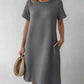 Pocket Design Waffle Knit Casual Dress