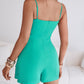 Bandeau Spaghetti Strap Ruched Jumpsuit Casual Slim Fit Romper