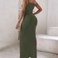 Spaghetti Strap U Neck Casual Maxi Dresses Slim Fit Cami Dress Party Club Bodycon Dress