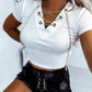 Chain Decor Ribbed Crop Top