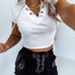 Chain Decor Ribbed Crop Top