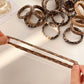 Light French Beige 5Pcs/Set Animal Pattern High Elastic Hair Tie