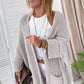 Gray Oversized Fold Over Sleeve Sweater Cardigan