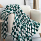 Dark Green Checkerboard Printed Soft Throw Blanket 120*200cm