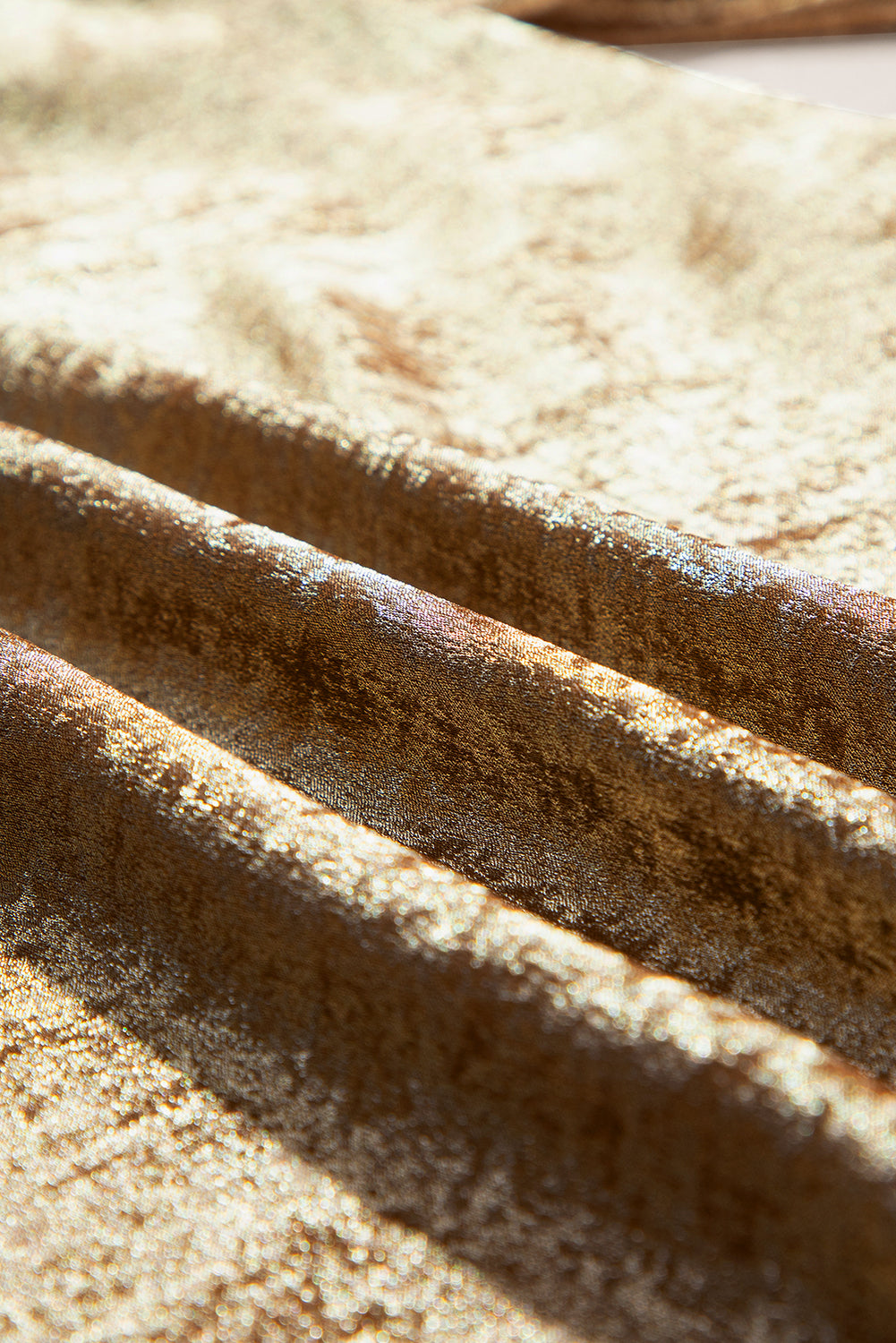 Gold Metallic Luster Crewneck Mini T-Shirt Dress