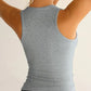 V Neck Sleeveless Knit Tank Casual High Strechy Slim Fit Top