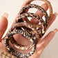 Light French Beige 5Pcs/Set Animal Pattern High Elastic Hair Tie