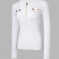 Round Neck Long Sleeve Half Zipper Design Knit Sweater