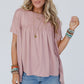 Light Pink Ruffled Trim Loose Babydoll Tee