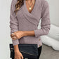 Shawl Collar Button Decor Knit Sweater