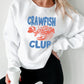 White CRAWFISH CLUB Printed Drop Shoulder Sweatshirt