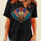 Black Glitter Turkey Graphic Thanksgiving T Shirt