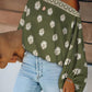 Floral Print Off the Shoulder Batwing Sleeve Top Casual Loose Fit Blouse