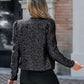 Sparkly Sequin Open Front Puff Sleeve Blazer Coat