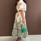 2 Pieces Outfit Tribal Print Short Sleeve Top and Casual Ruffles Hem Skirt Set