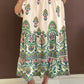 2 Pieces Outfit Tribal Print Short Sleeve Top and Casual Ruffles Hem Skirt Set