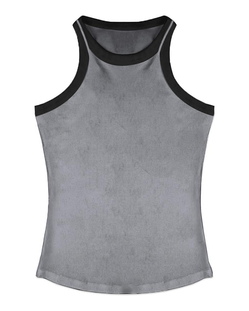 Contrast Binding Tank Tops Summer Sleeveless Basic Cami Top Shirt Slim Knit Ribbed Racerback Blouses