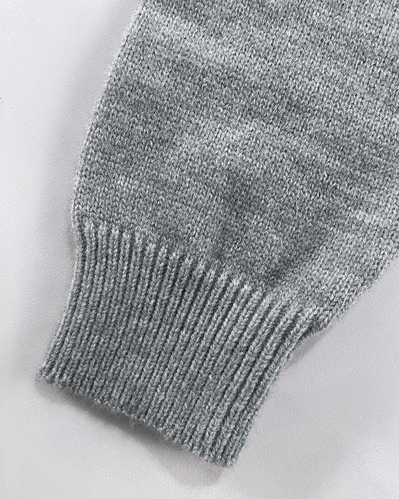 Floral Applique & Pearls Decor Round Neck Single Breasted Knit Cardigan Casual Sweater Coat