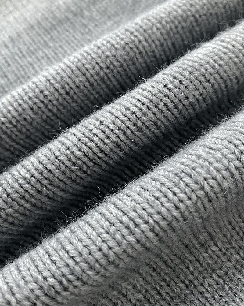 Floral Applique & Pearls Decor Round Neck Single Breasted Knit Cardigan Casual Sweater Coat