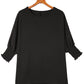 Black Smocked Wrist Shift Top