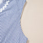 Blue Stripe Sleeveless Notched V Neck Contrast Ric Rac Mini Dress