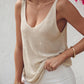 Glitter Rhinestone Sleeveless Knit Top Casual Loose Fit Tank