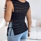 Round Neck Sleeveless Hollow out Crochet Sweater